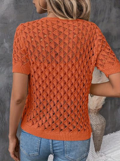Evé™ | Top de Punto con Diseño Calado para un Look Fresco y Elegante