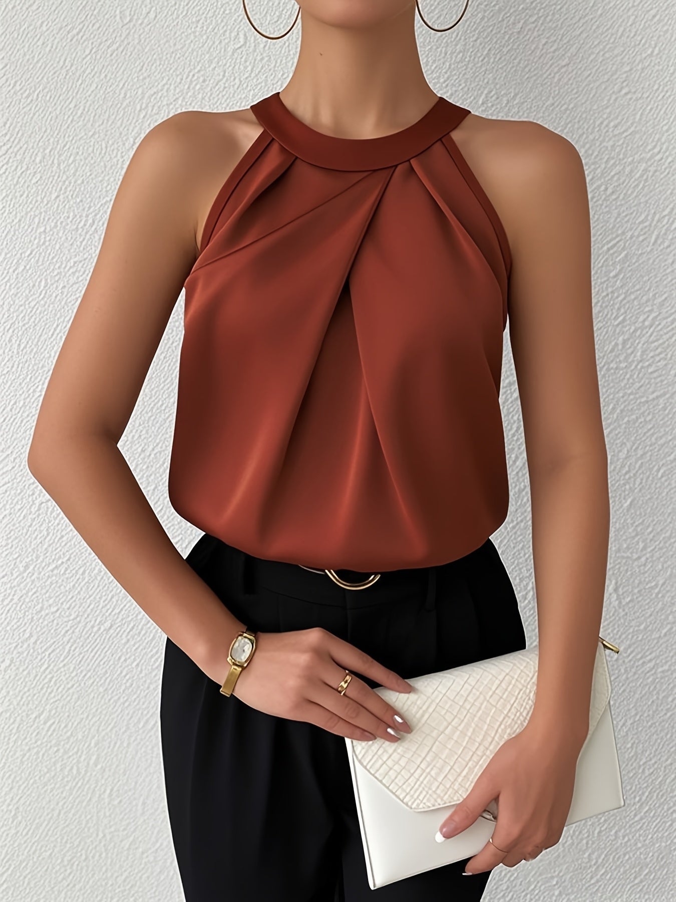 Ivelise™ | Blusa satinada con cuello halter elegante