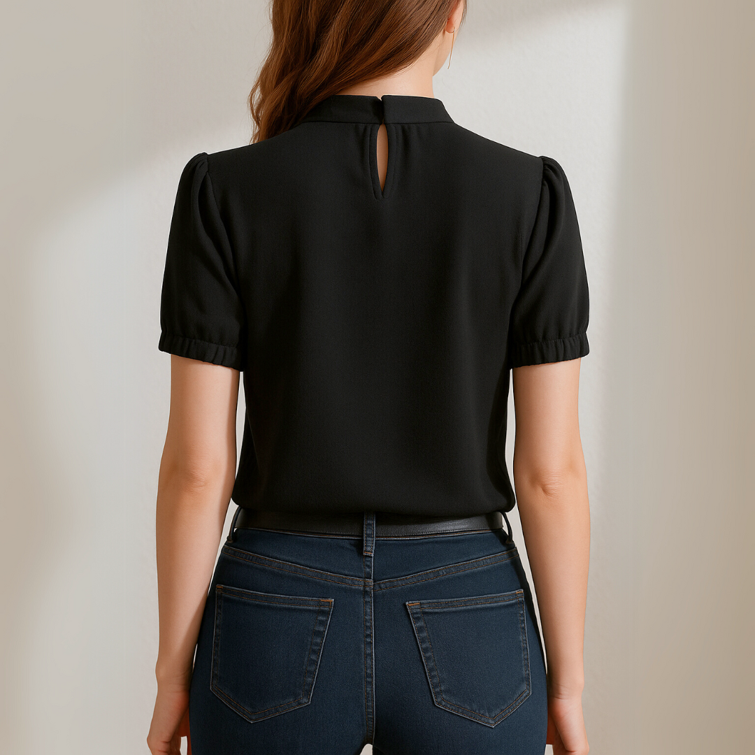 Belle™ | Blusa Elegante de Manga Corta con Detalles de Hombros Descubiertos