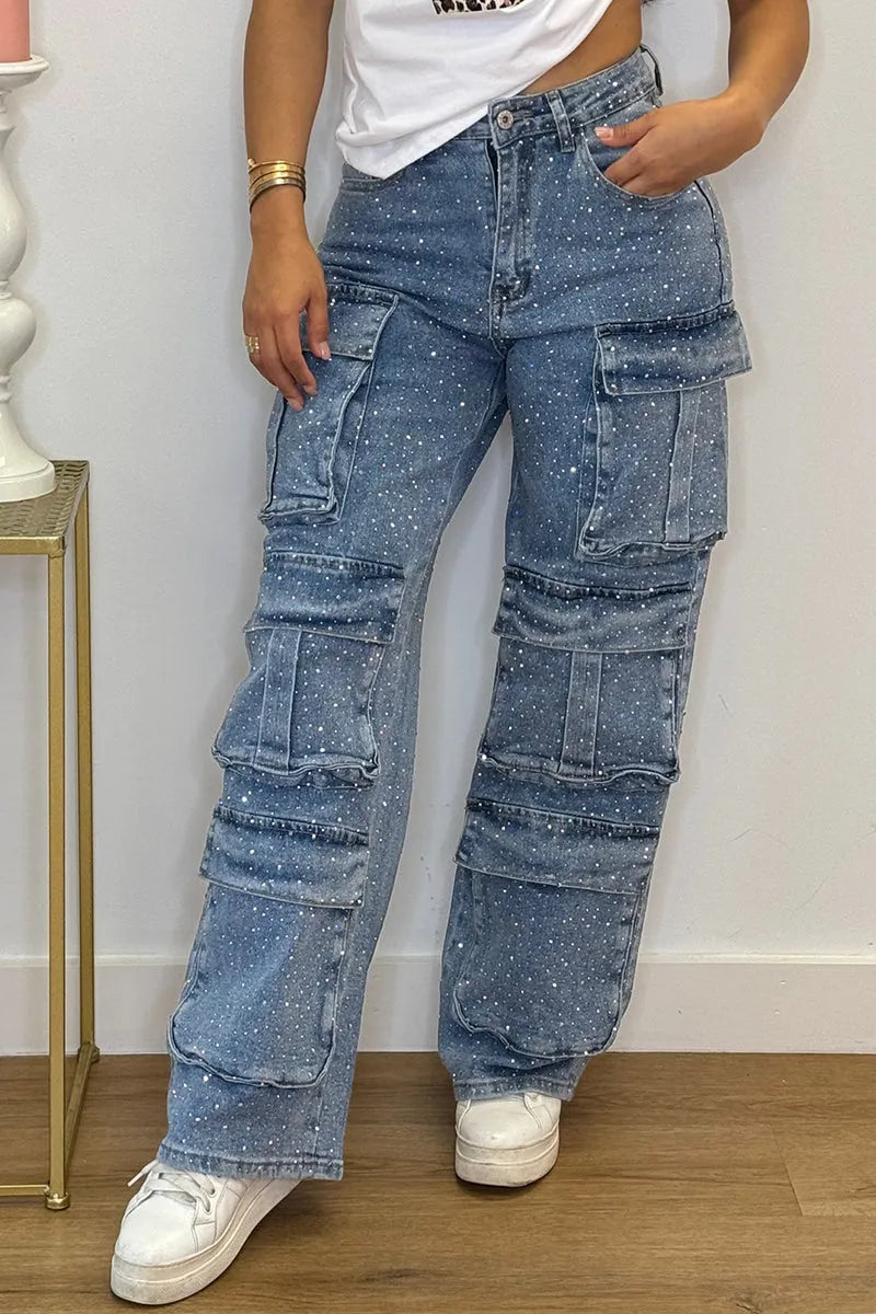 Silencia™ | Pantalones Cargo con Brillo