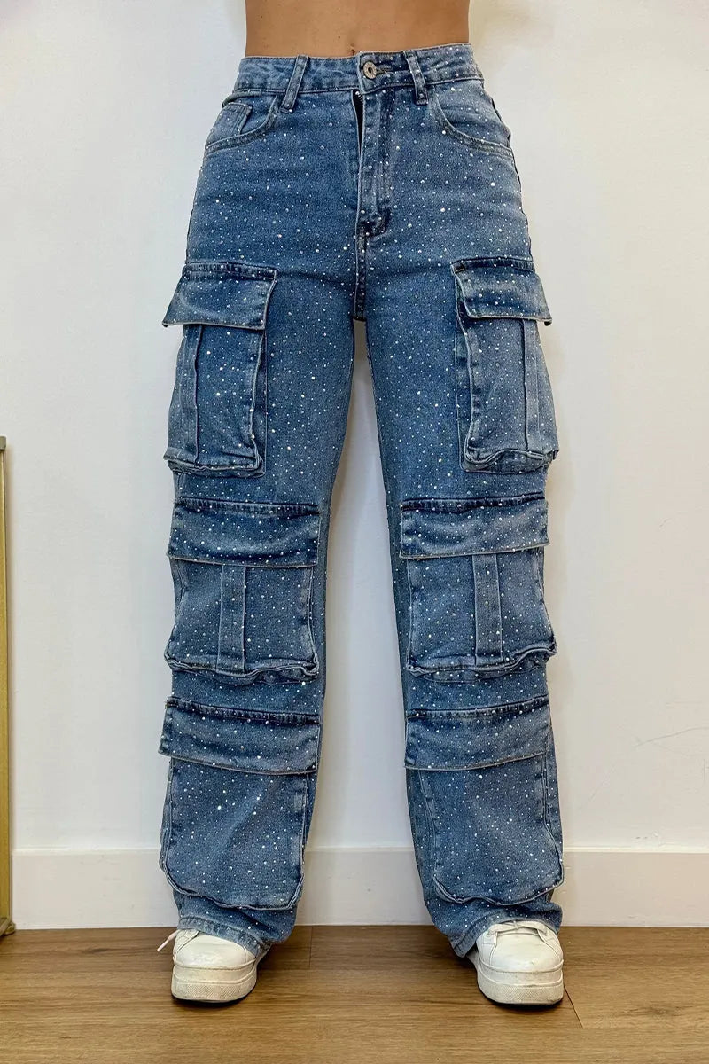 Silencia™ | Pantalones Cargo con Brillo