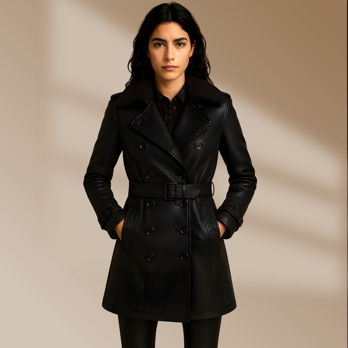 Velasari™| Chaqueta de cuero elegante y atemporal