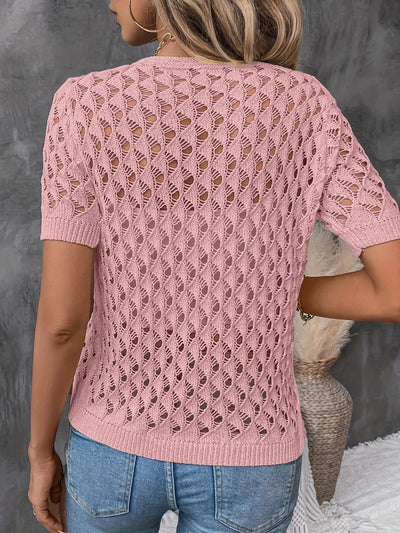 Evé™ | Top de Punto con Diseño Calado para un Look Fresco y Elegante