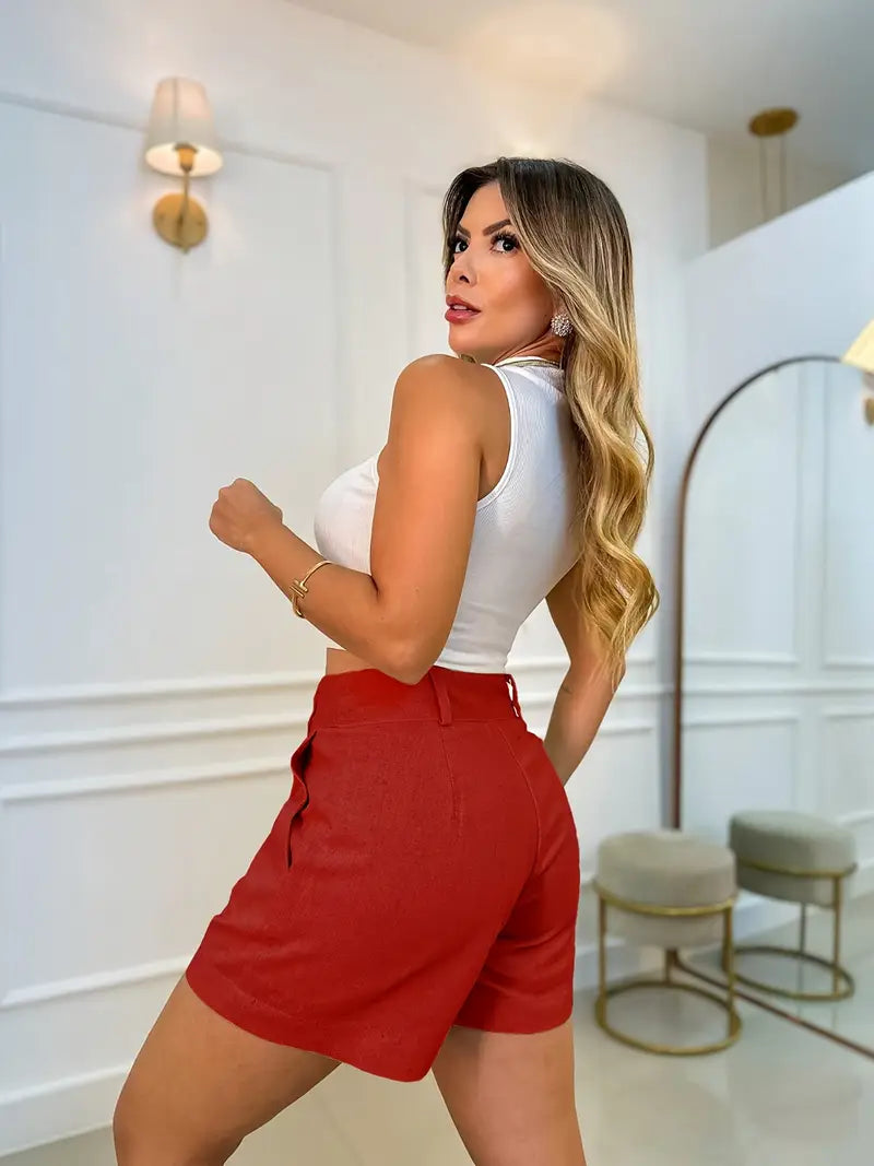 Solen™ | Pantalón corto de lino color crema – Estilo, comodidad y elegancia sin esfuerzo