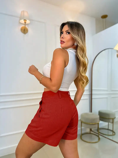 Solen™ | Pantalón corto de lino color crema – Estilo, comodidad y elegancia sin esfuerzo