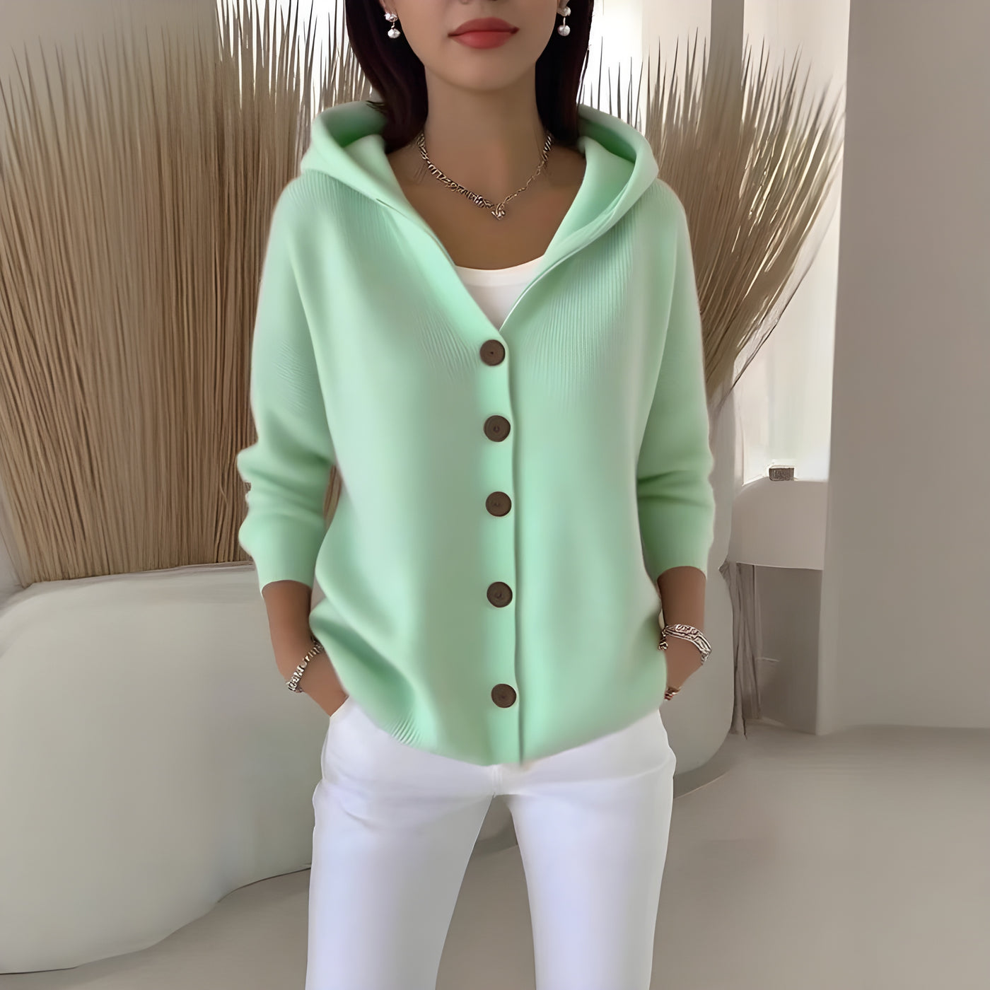 Lunila™ | Cárdigan con Capucha y Botones