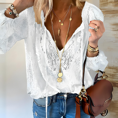 Liz™ | Blusa Bohemia de Encaje con Encanto Romántico