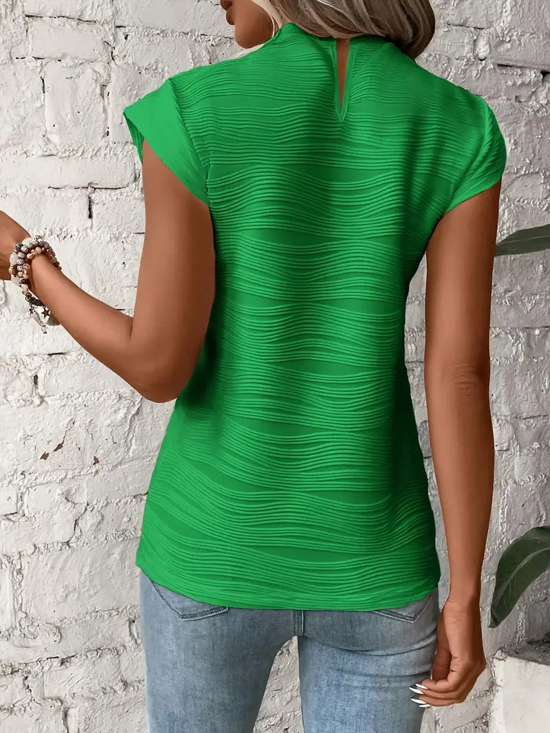 Silona™ | Top sin mangas con textura ondulada y cuello alto