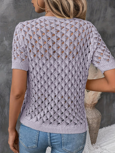 Evé™ | Top de Punto con Diseño Calado para un Look Fresco y Elegante