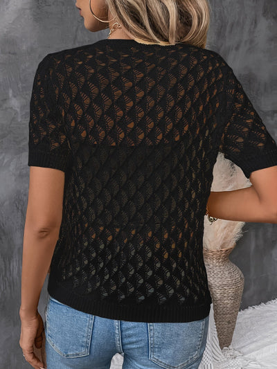 Evé™ | Top de Punto con Diseño Calado para un Look Fresco y Elegante