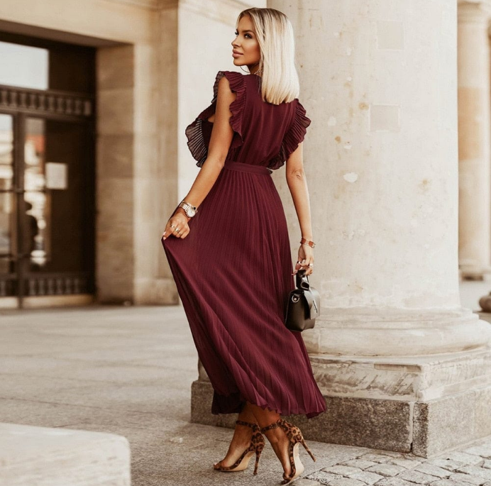Sofía™ | Vestido Midi con Volantes de Ensueño