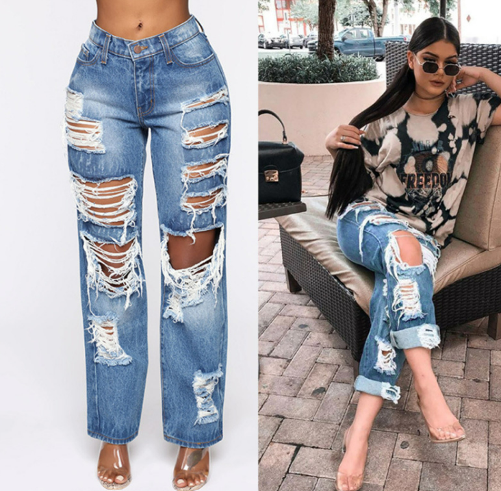 Ilana™ | Jeans Anchos Rasgados