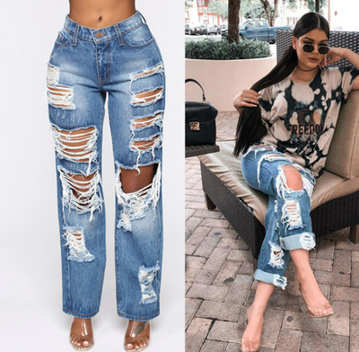 Ilana™ | Jeans Anchos Rasgados