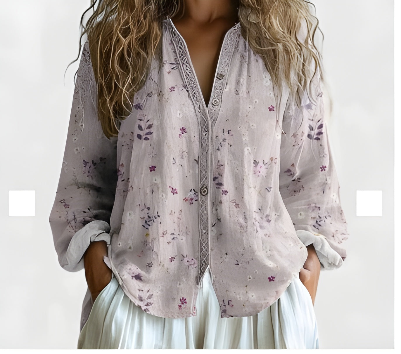 Luisa™ | Blusa boho ligera con estampado botánico