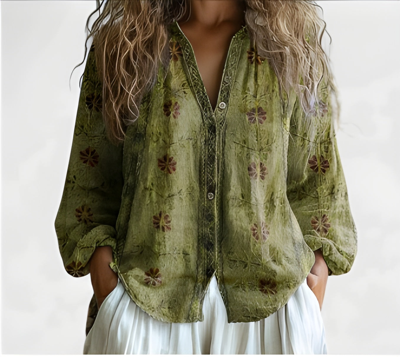 Luisa™ | Blusa boho ligera con estampado botánico