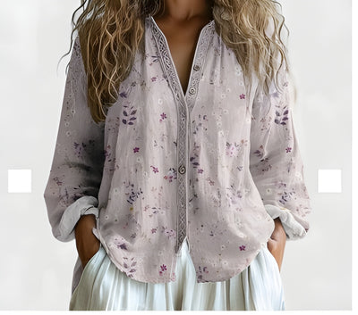 Luisa™ | Blusa boho ligera con estampado botánico