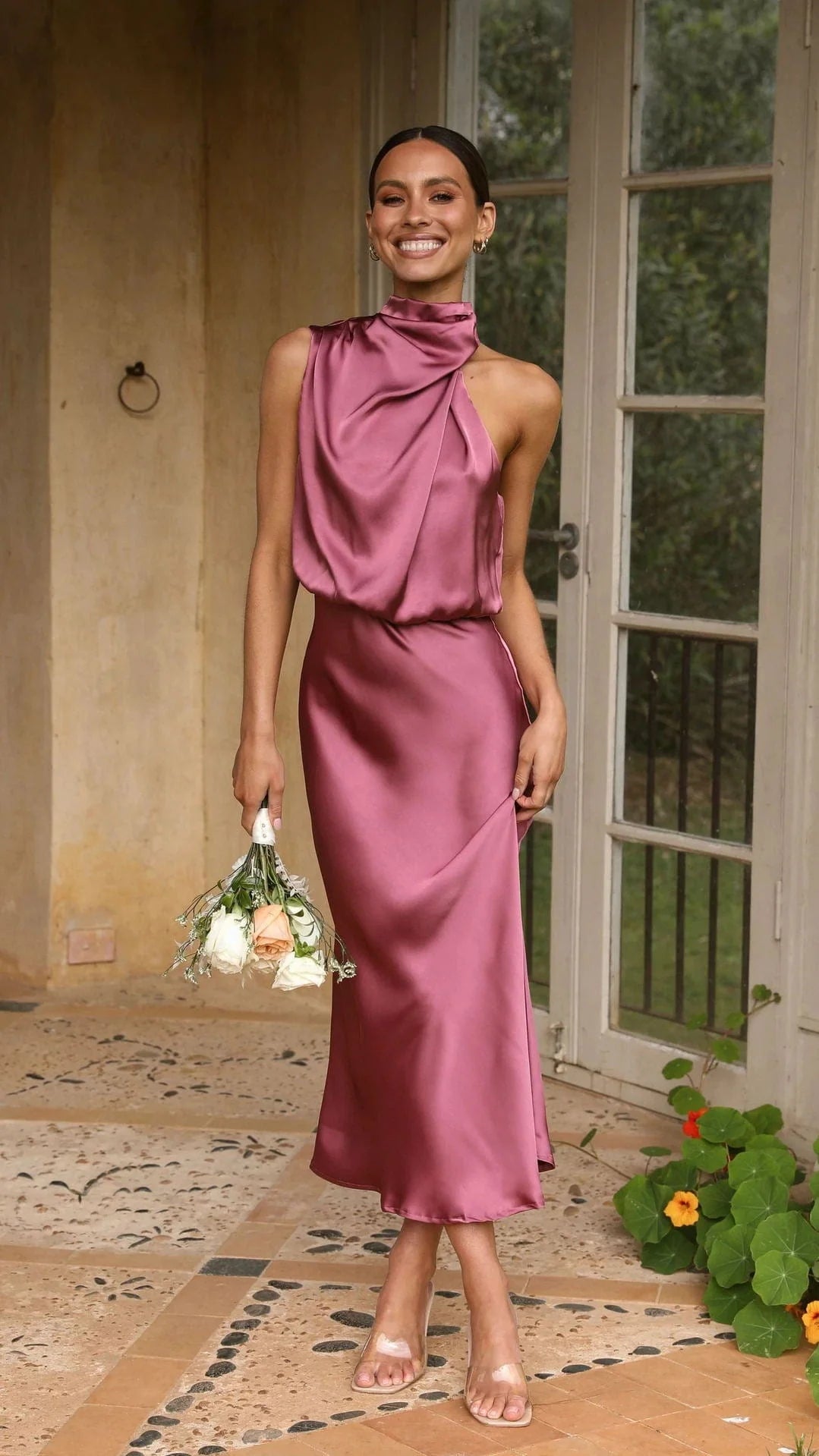 Camila™ | Vestido Satinado de Fiesta con Elegancia Asimétrica