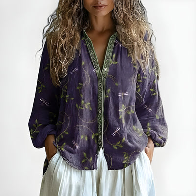 Luisa™ | Blusa boho ligera con estampado botánico