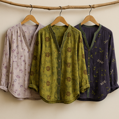 Luisa™ | Blusa boho ligera con estampado botánico