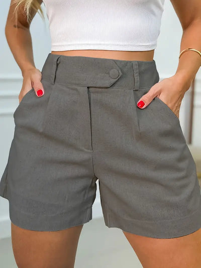Solen™ | Pantalón corto de lino color crema – Estilo, comodidad y elegancia sin esfuerzo