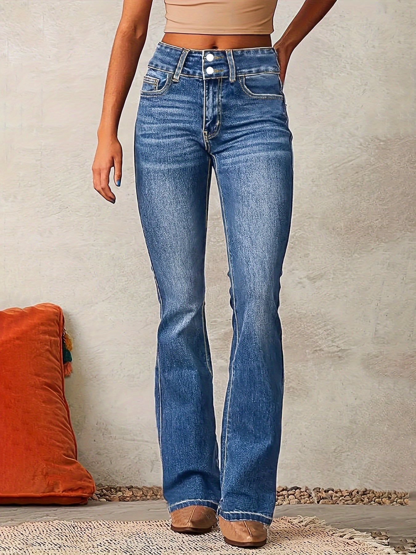 Mary™ | Jeans flare de tiro alto con efecto estilizador