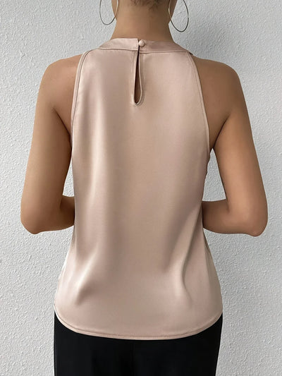 Ivelise™ | Blusa satinada con cuello halter elegante
