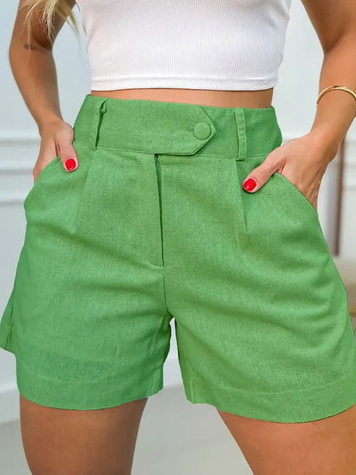 Solen™ | Pantalón corto de lino color crema – Estilo, comodidad y elegancia sin esfuerzo