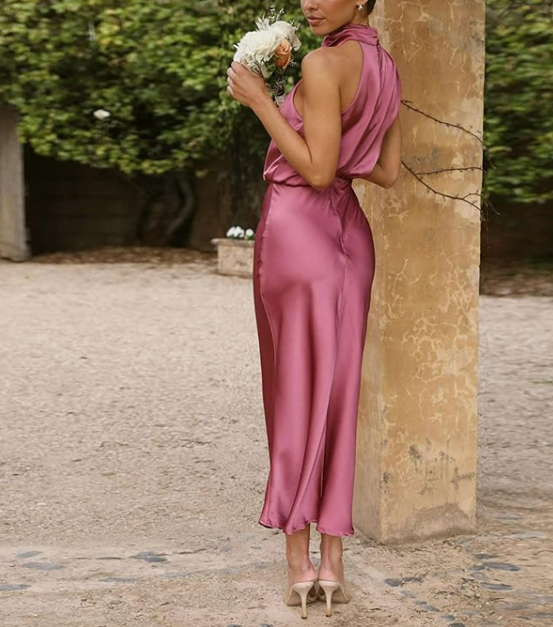 Camila™ | Vestido Satinado de Fiesta con Elegancia Asimétrica