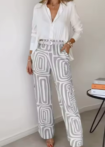 Mia™ | Pantalón con Estampado Abstracto para un Estilo Único y Sofisticado
