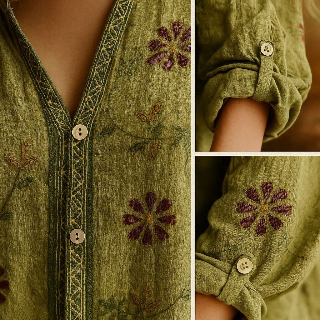 Luisa™ | Blusa boho ligera con estampado botánico