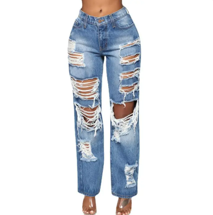 Ilana™ | Jeans Anchos Rasgados