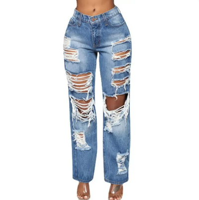 Ilana™ | Jeans Anchos Rasgados