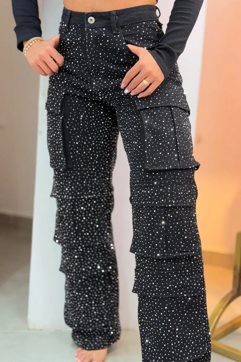 Silencia™ | Pantalones Cargo con Brillo