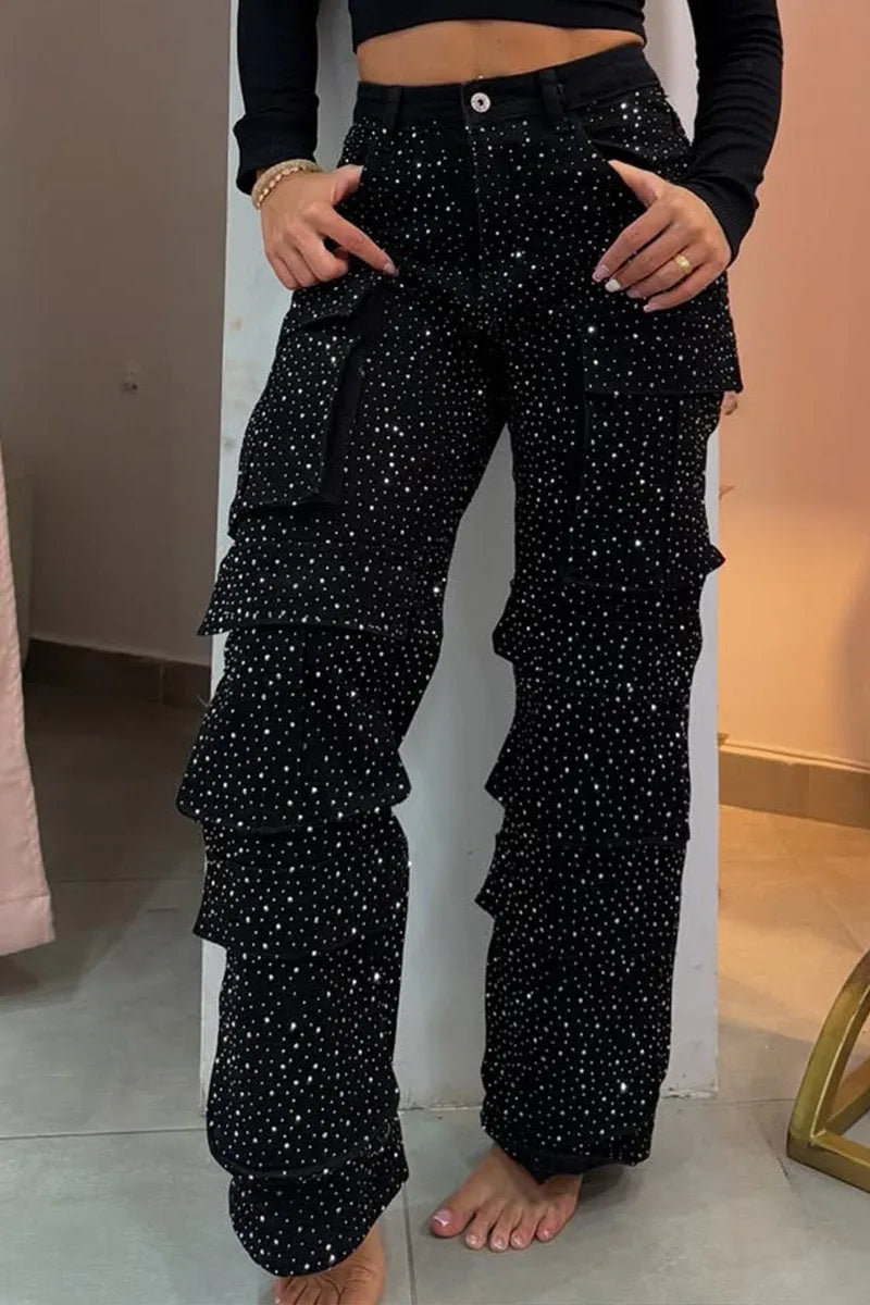 Silencia™ | Pantalones Cargo con Brillo