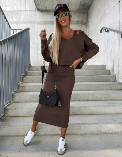 Solina™ | Conjunto de Falda y Sudadera Elegante