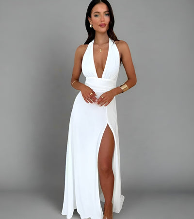Eleanora™ | Elegante Vestido Halter con Abertura Alta