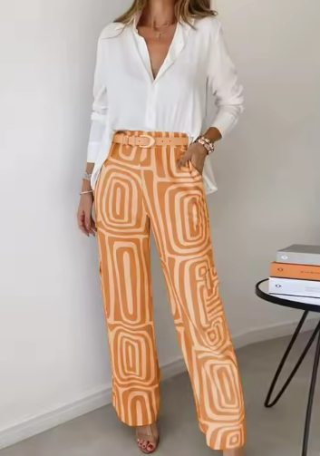 Mia™ | Pantalón con Estampado Abstracto para un Estilo Único y Sofisticado