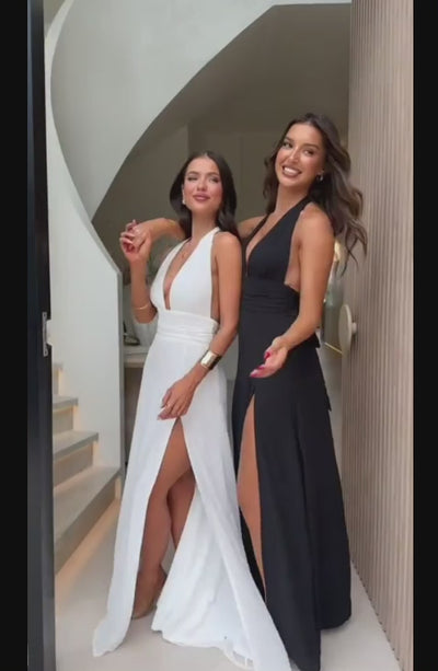Eleanora™ | Elegante Vestido Halter con Abertura Alta