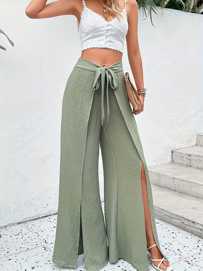 Julia™ | Pantalón fluido con abertura y lazo – frescura, estilo y libertad en cada paso
