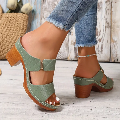 Aureliana™ | Sandalias de Tacón Madera Confort