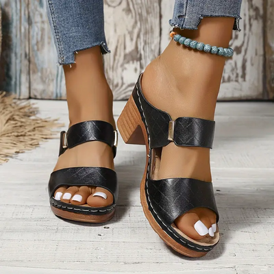 Aureliana™ | Sandalias de Tacón Madera Confort