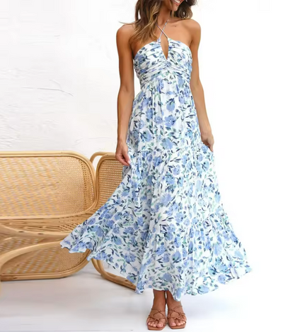 Lucía™ | Vestido Largo con Estampado Floral – Siente la brisa, vive la belleza